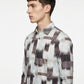 Men's Abstract Brushstroke Silk-Cotton Tailored Shirt