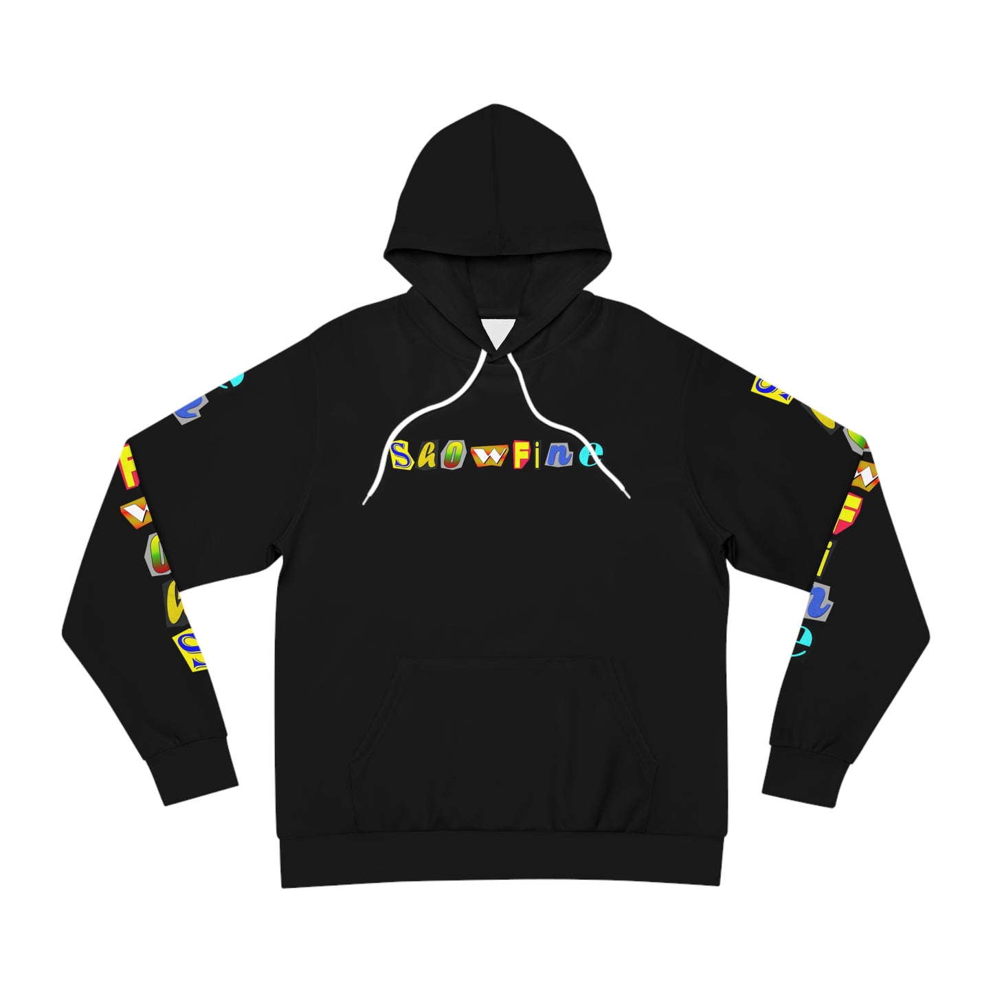 Showfine Printed Black Hoodie for Men