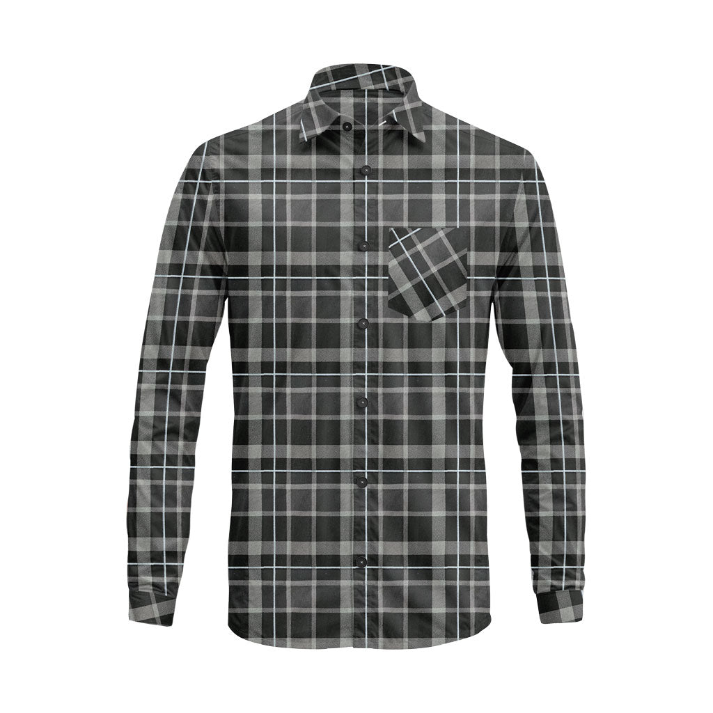 Long Sleeve Plaid Cotton Shirt – Button Down Checkered Casual Dress Shirt