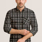Long Sleeve Plaid Cotton Shirt – Button Down Checkered Casual Dress Shirt
