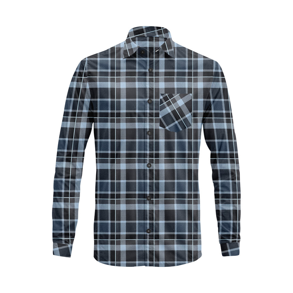 Long Sleeve Plaid Cotton Shirt – Button Down Checkered Casual Dress Shirt