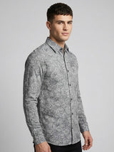 Geometric Honeycomb Pattern Long Sleeve Shirt – Lightweight Button Down Shirt