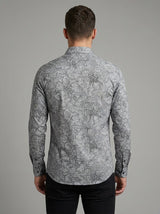 Geometric Honeycomb Pattern Long Sleeve Shirt – Lightweight Button Down Shirt