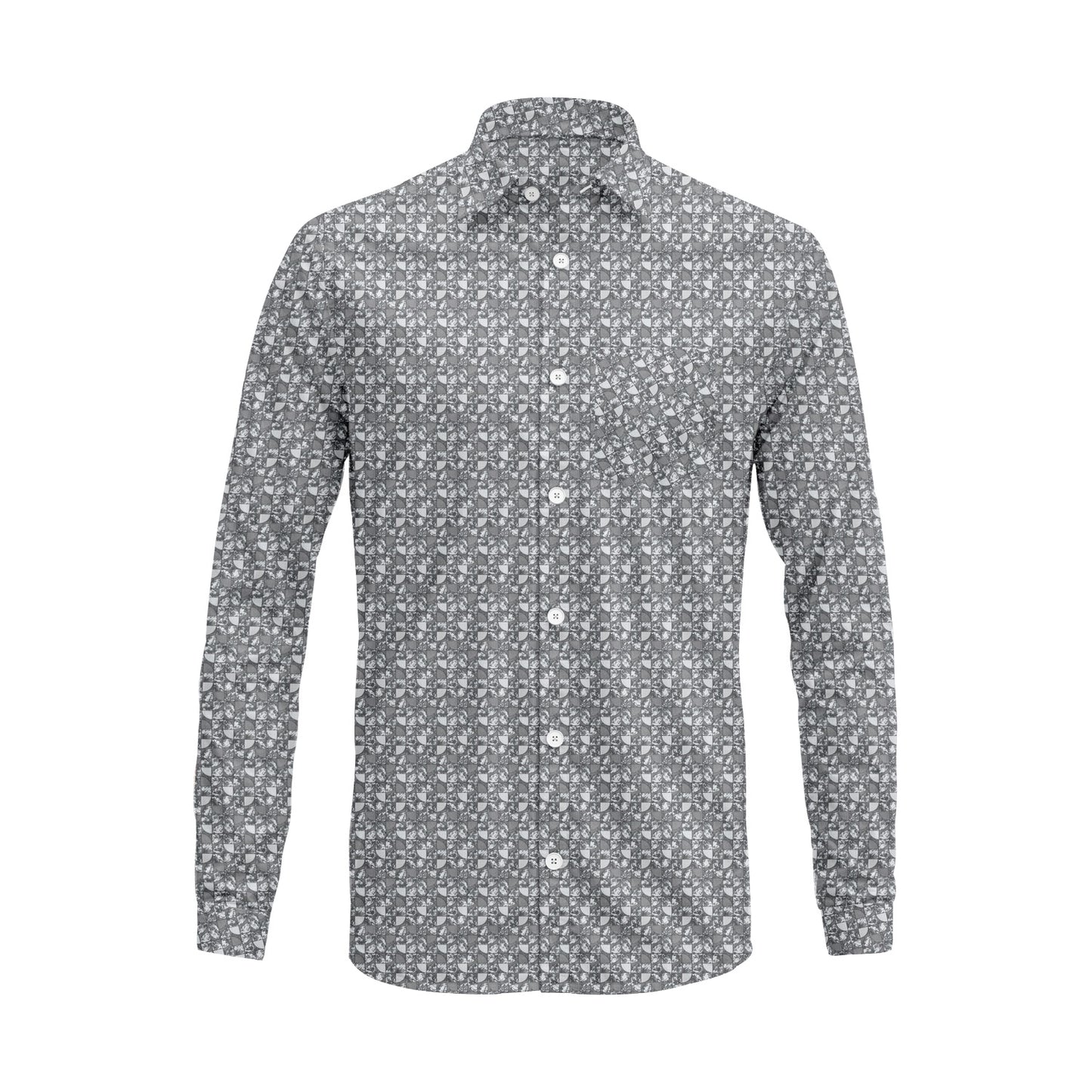 Modern Print Casual Shirt – Long Sleeve Button Down Lightweight Cotton Design