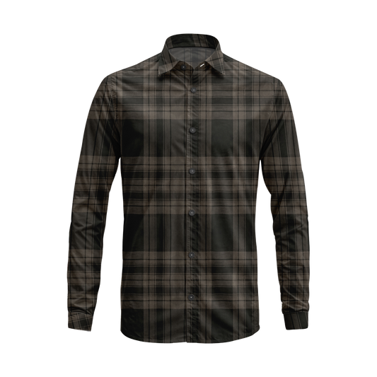 Flannel Look Plaid Shirt – Soft Cotton Blend, Long Sleeve, Regular Fit
