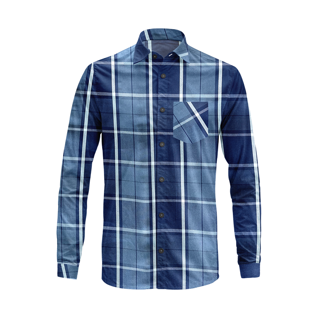 Gingham Plaid Cotton Dress Shirt – Men’s Long Sleeve Casual Button Down