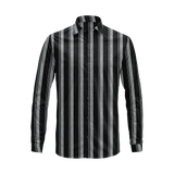 Classic Long Sleeve Vertical Stripe Button Down Shirt – Cotton Blend for Casual & Business Wear