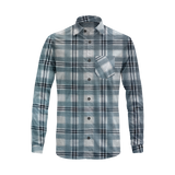 Men's Long Sleeve Plaid Shirt – Textured Cotton Blend Seersucker Button Down for Casual Everyday Wear