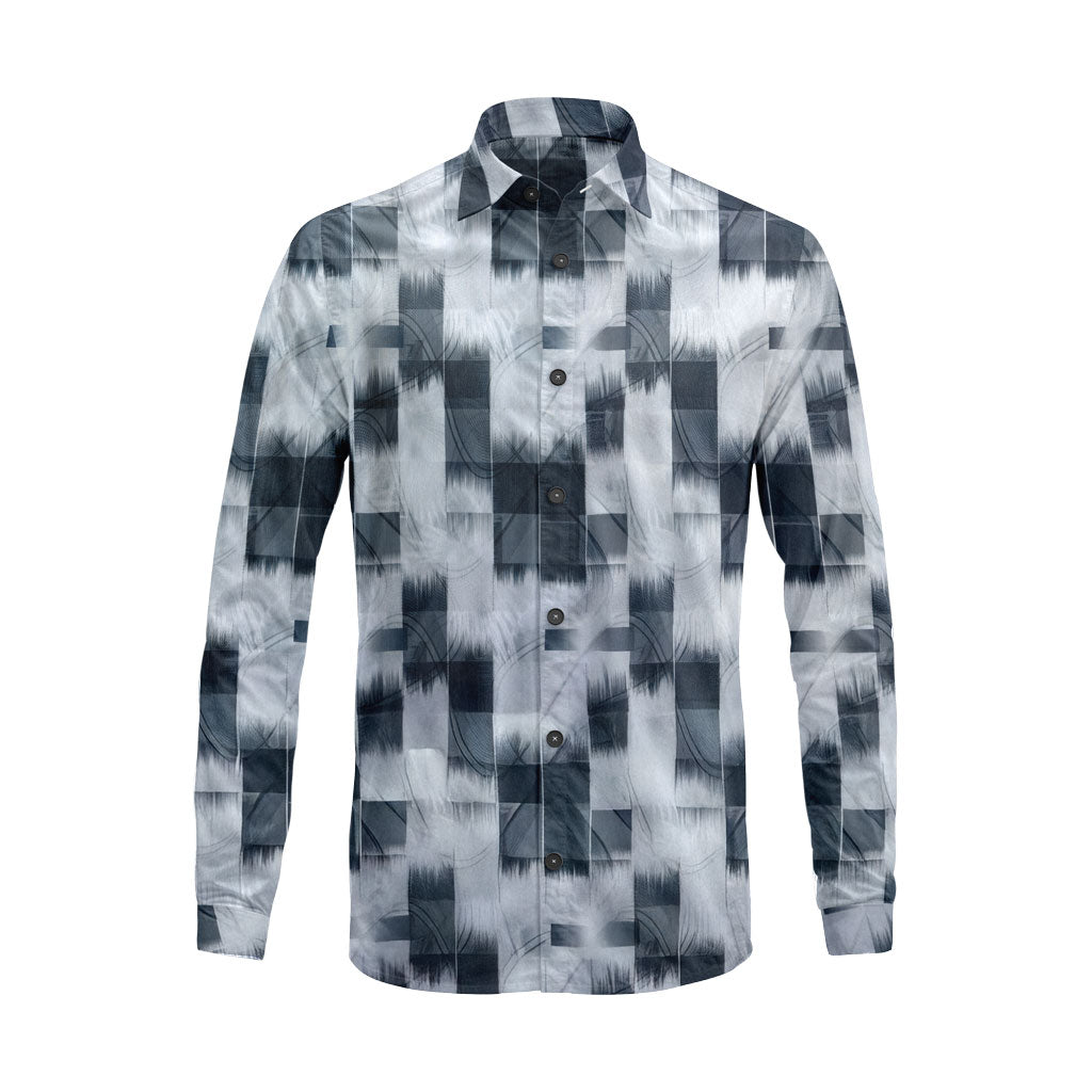 Abstract Print Long Sleeve Shirt - Lightweight Casual and Trendy Wear