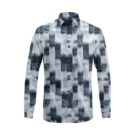 Abstract Print Long Sleeve Shirt - Lightweight Casual and Trendy Wear