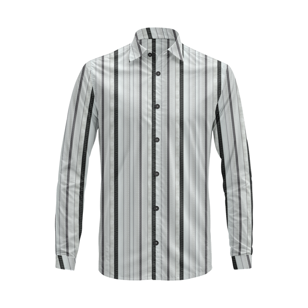 Long Sleeve Vertical Stripe Shirt – Cotton Blend Button Down for Casual & Business Wear