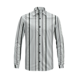 Long Sleeve Vertical Stripe Shirt – Cotton Blend Button Down for Casual & Business Wear