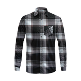 Classic Flannel Style Shirt – Long Sleeve Button Down in Checkered Plaid Pattern