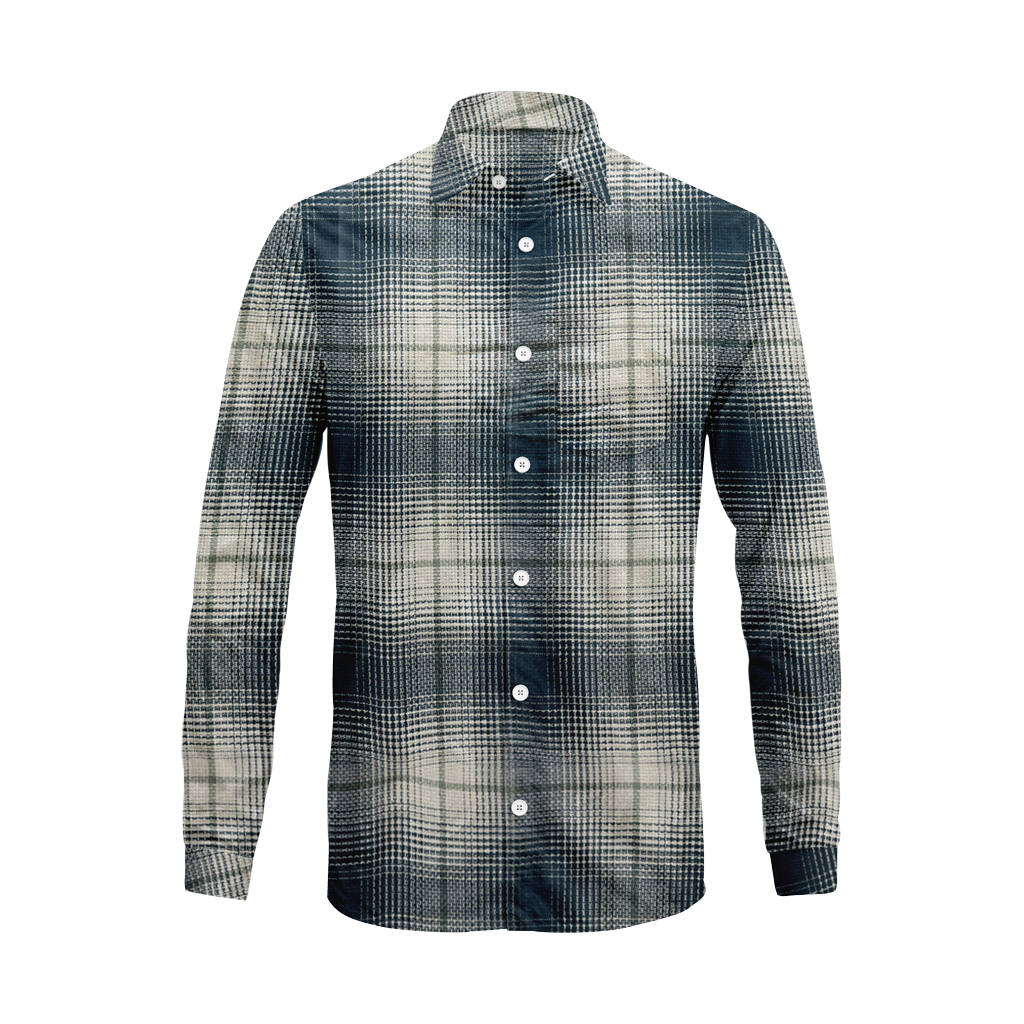 Plaid Checkered Casual Shirt – Long Sleeve Button Down Cotton-Poly Blend Shirt