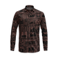 Boho Island Print Long Sleeve Shirt – Cotton Blend Button Down Casual Wear