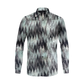 Zigzag Print Long Sleeve Shirt – Cotton Blend Button Down Casual Wear