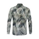 Zigzag Print Long Sleeve Shirt – Cotton Blend Button Down Casual Wear