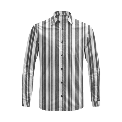 Vertical Striped Long Sleeve Button Down Shirt – Lightweight Cotton Casual Dress Shirt