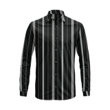 Long Sleeve Vertical Stripe Shirt – Cotton Blend Button Down for Casual & Business Wear