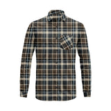 Long Sleeve Plaid Cotton Shirt – Button Down Checkered Casual Dress Shirt
