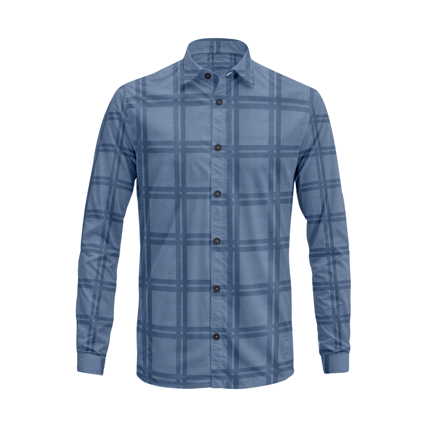 Men’s Cotton Plaid Shirt – Long Sleeve Button-Down
