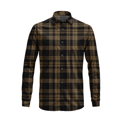 Flannel Look Plaid Shirt – Soft Cotton Blend, Long Sleeve, Regular Fit