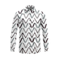 Geometric Printed Casual Button Down Shirt – Long Sleeve Cotton Summer Beachwear with Pocket