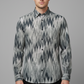 Zigzag Print Long Sleeve Shirt – Cotton Blend Button Down Casual Wear