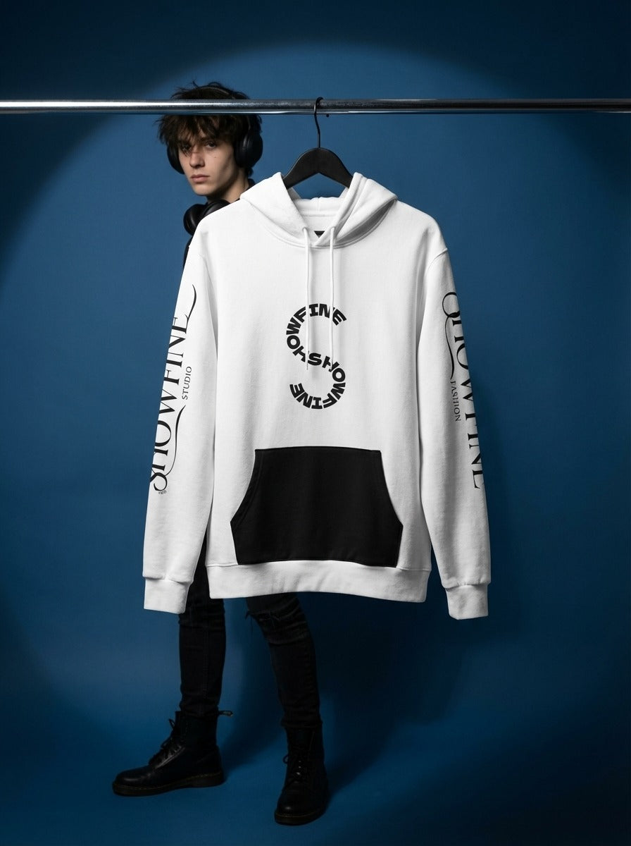 Black and White The Showfine Printed Fashion Hoodie for Men and Women
