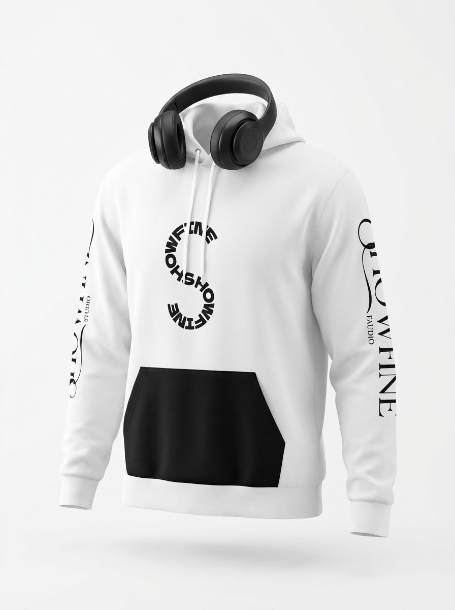Black and White The Showfine Printed Fashion Hoodie for Men and Women