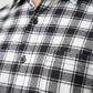 Slim-Fit Black & White Plaid Brushed Cotton Shirt