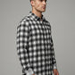 Slim-Fit Black & White Plaid Brushed Cotton Shirt