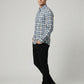 Men's Classic Blue and Grey Plaid Button-Down Shirt