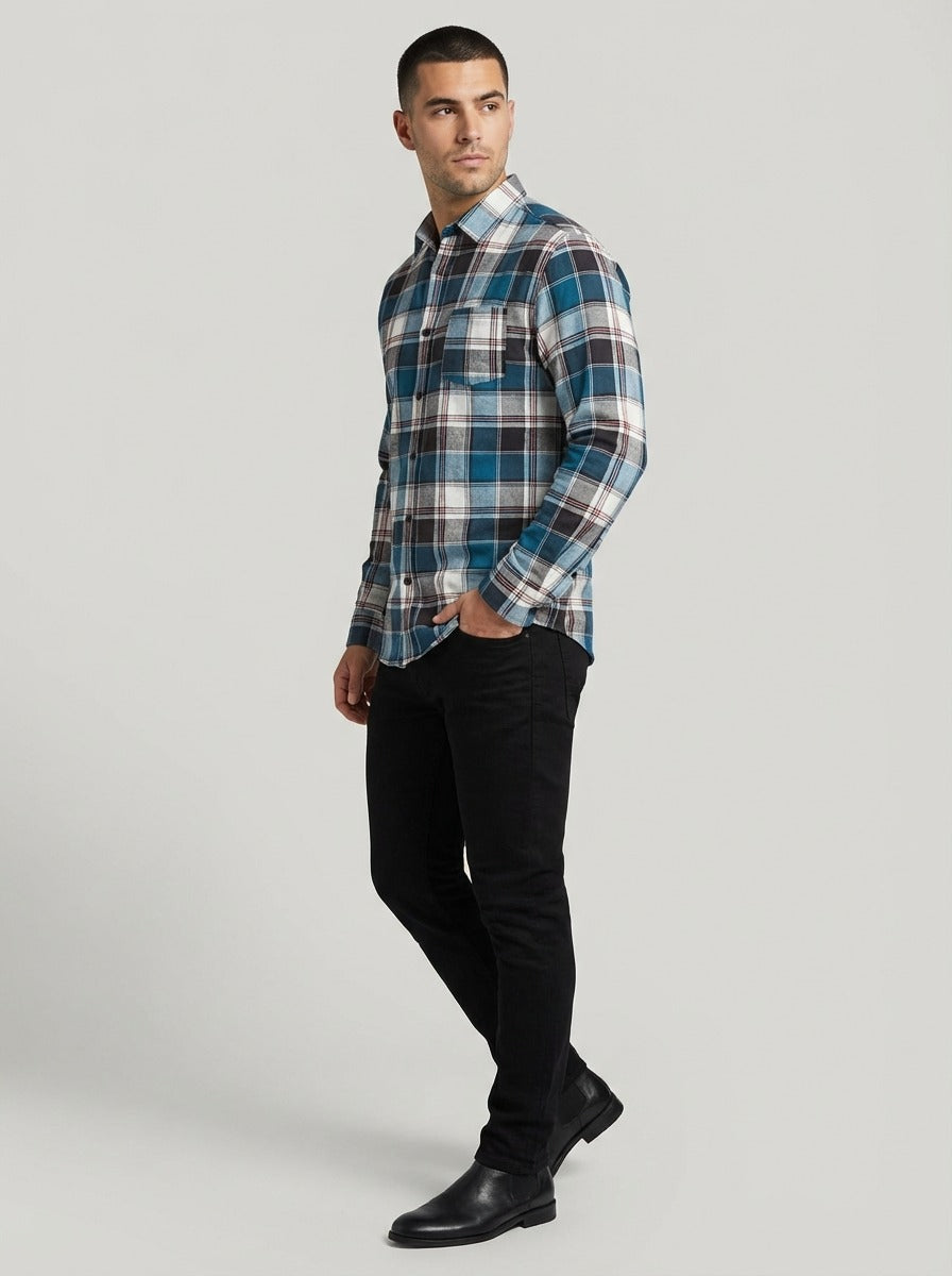 Men's Premium Brushed Cotton Plaid Flannel - Tailored Fit