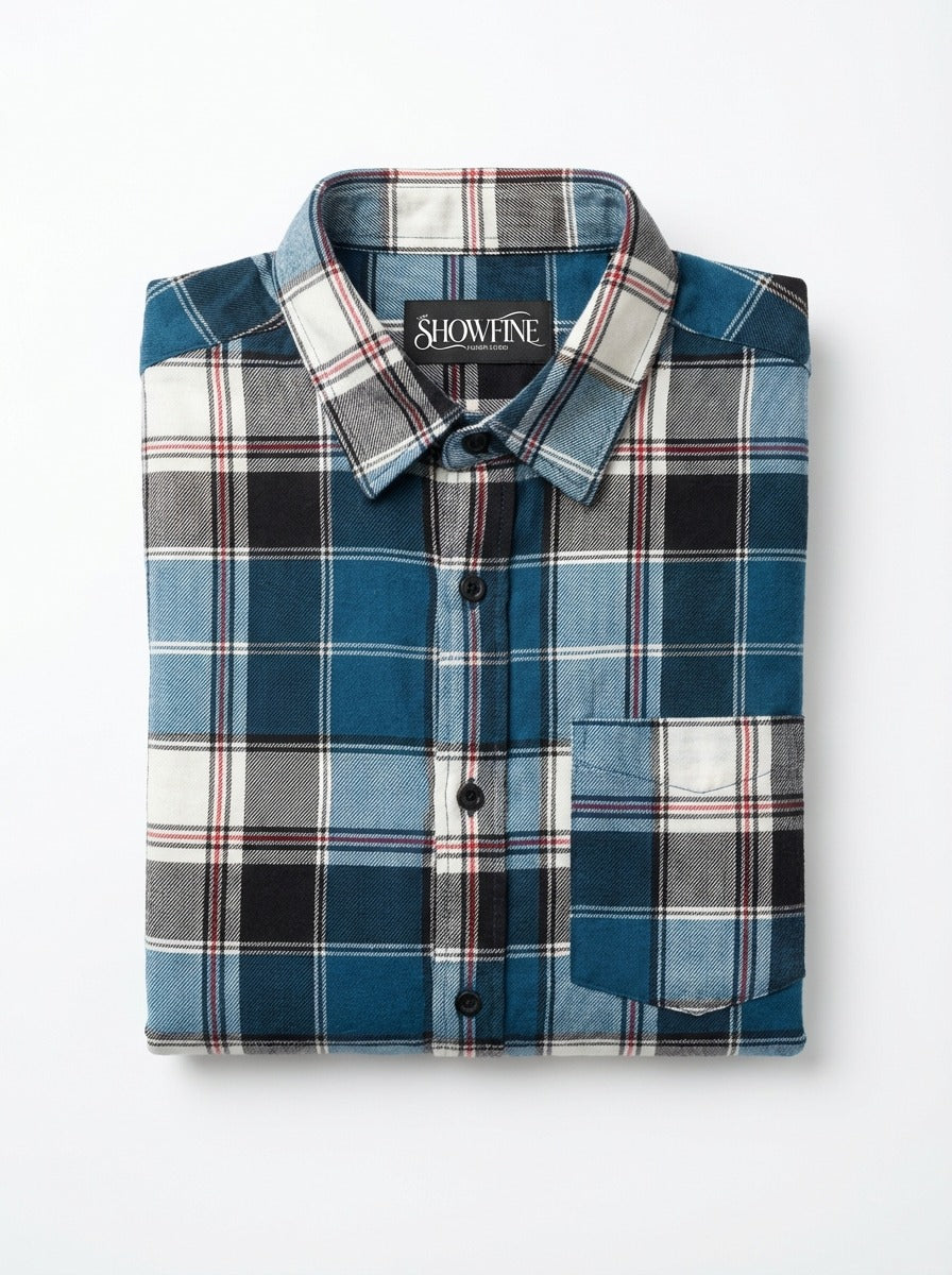 Men's Premium Brushed Cotton Plaid Flannel - Tailored Fit