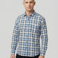 Men's Classic Blue and Grey Plaid Button-Down Shirt