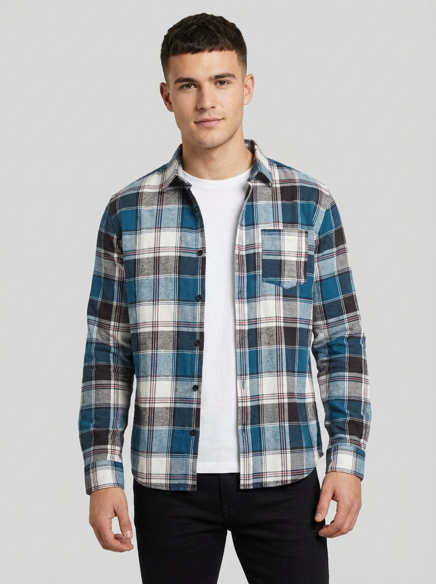 Men's Premium Brushed Cotton Plaid Flannel - Tailored Fit