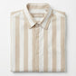 Men's Relaxed Fit Striped Linen Blend Shirt in Sand White