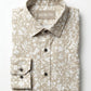 Men's Slim-Fit Linen-Blend Botanical Floral Shirt in Sand