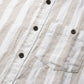 Men's Relaxed Fit Striped Linen Blend Shirt in Sand White