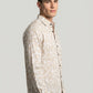 Men's Slim-Fit Linen-Blend Botanical Floral Shirt in Sand