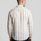 Men's Relaxed Fit Striped Linen Blend Shirt in Sand White