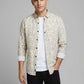 Men's Slim-Fit Linen-Blend Botanical Floral Shirt in Sand
