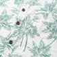 Premium Cotton Slim-Fit Palm Print Resort Shirt - Green/White