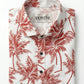 Men's Slim Fit Terracotta Palm Print Linen Blend Shirt