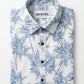 Men's THE SHOWFINE Blue Palm Print Slim-Fit Button-Down Shirt