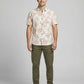 Men's Premium Linen-Blend Palm Print Long Sleeve Shirt