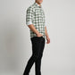 Men's Premium Green & White Plaid Cotton Button-Down Shirt