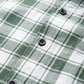 Men's Premium Green & White Plaid Cotton Button-Down Shirt