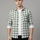 Men's Premium Green & White Plaid Cotton Button-Down Shirt